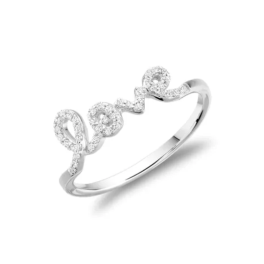 10k Gold LOVE Diamond Ring