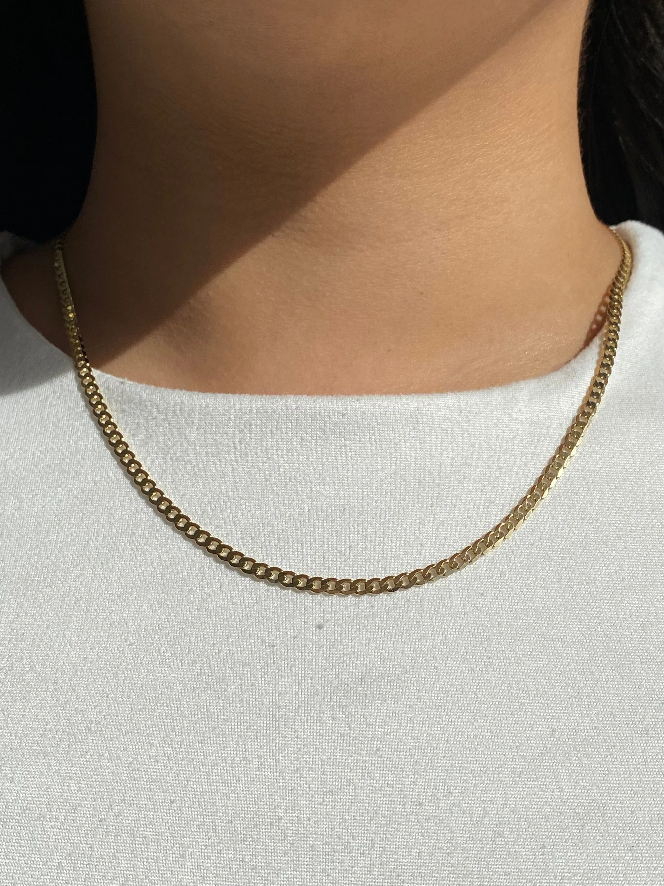 14K Yellow Gold 3MM Curb Chain