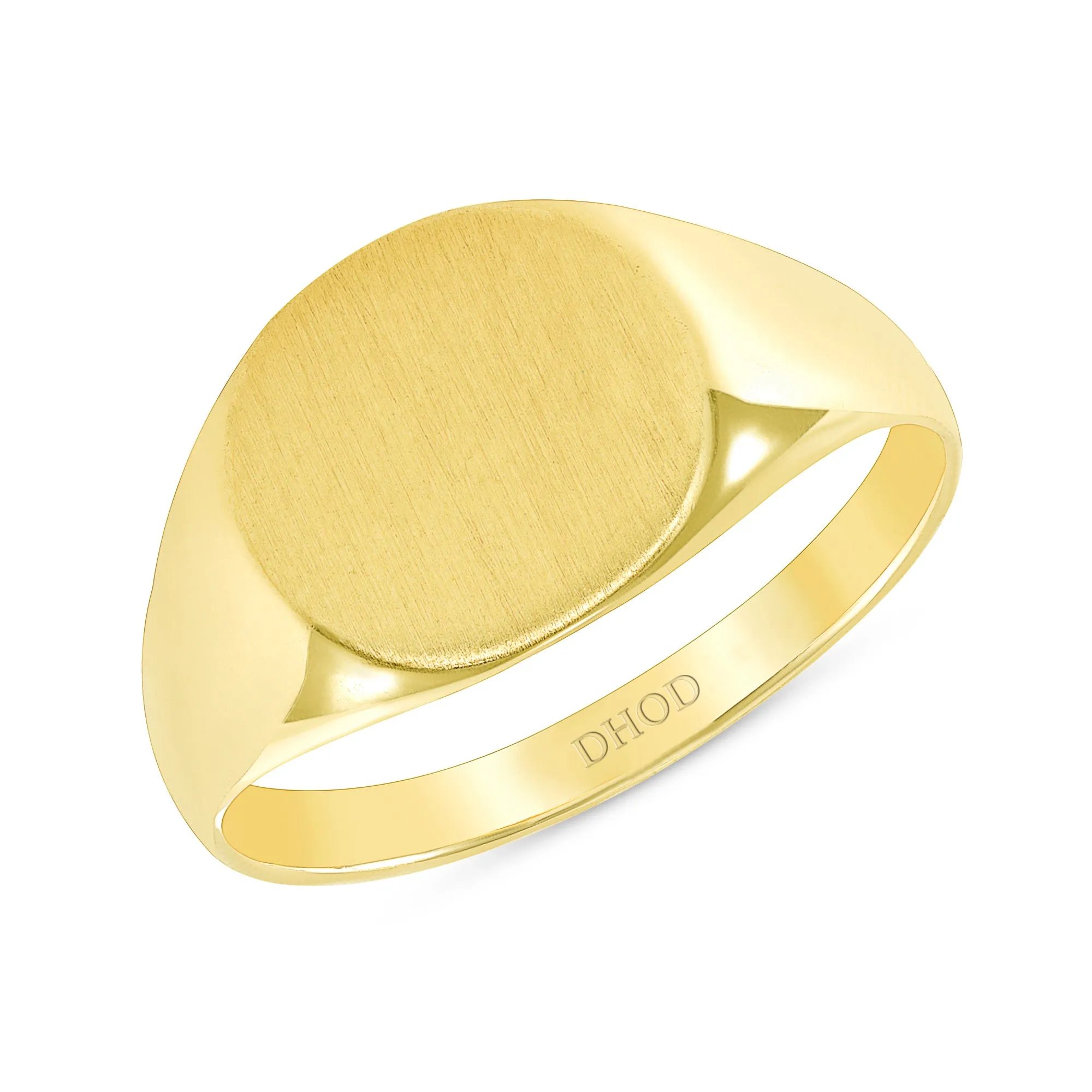 14K Yellow Gold Round Signet Ring