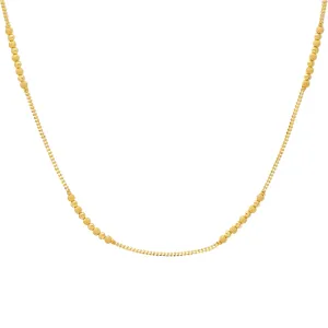 22K Yellow Gold 1mm Beaded Chain (15.7gm)