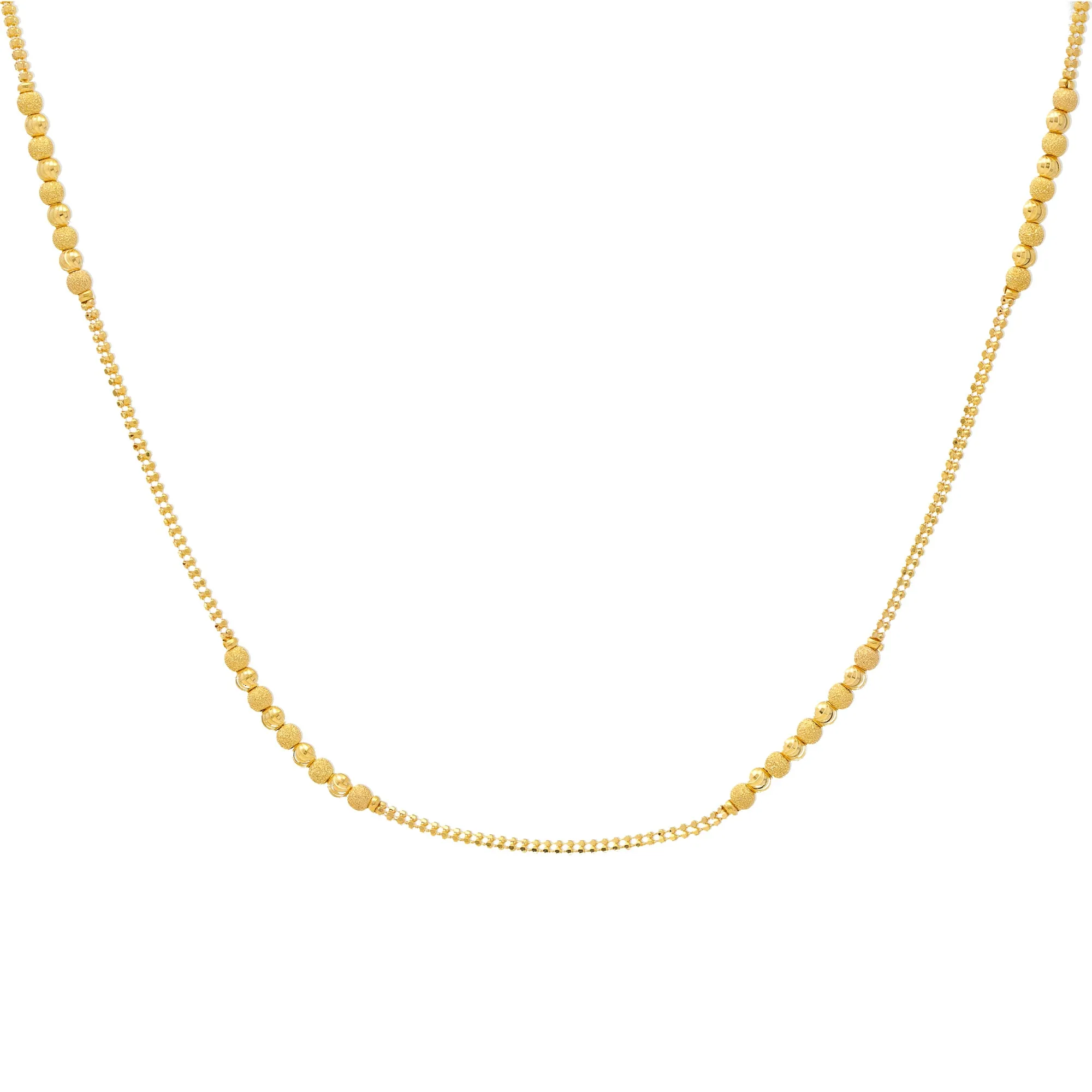 22K Yellow Gold 1mm Beaded Chain (15.7gm)