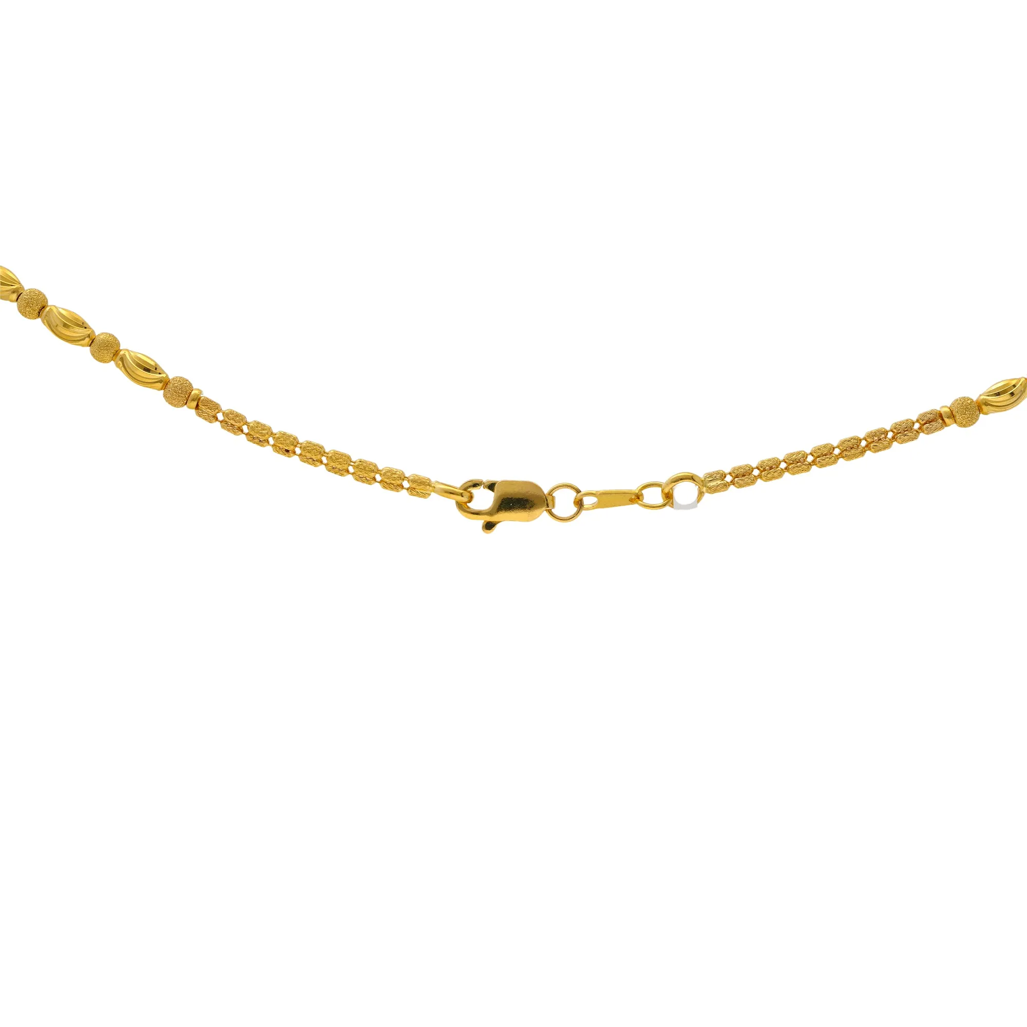 22K Yellow Gold Beaded Chain (13.6gm)