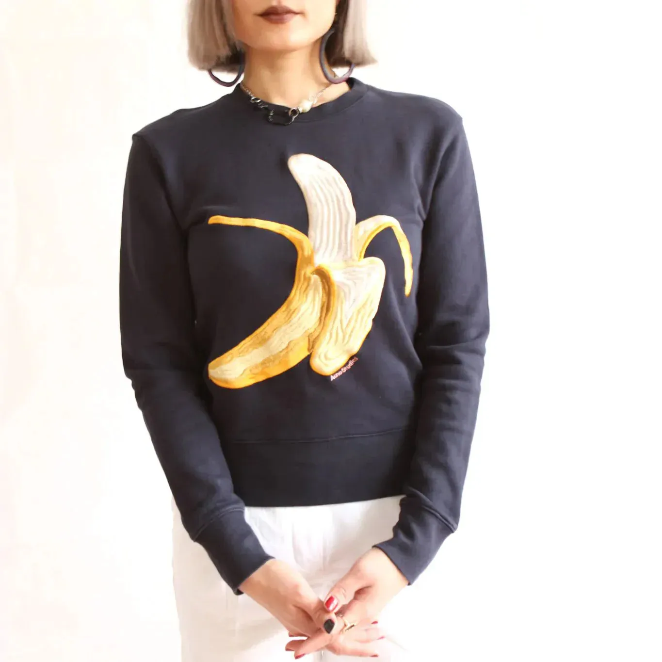 ACNE STUDIOS CASEY BANANA CREW SWEAT  (S)