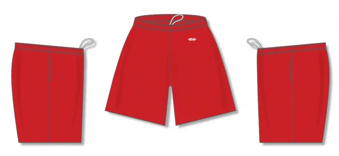 Athletic Knit (AK) BAS1700M-005 Mens Red Baseball Shorts