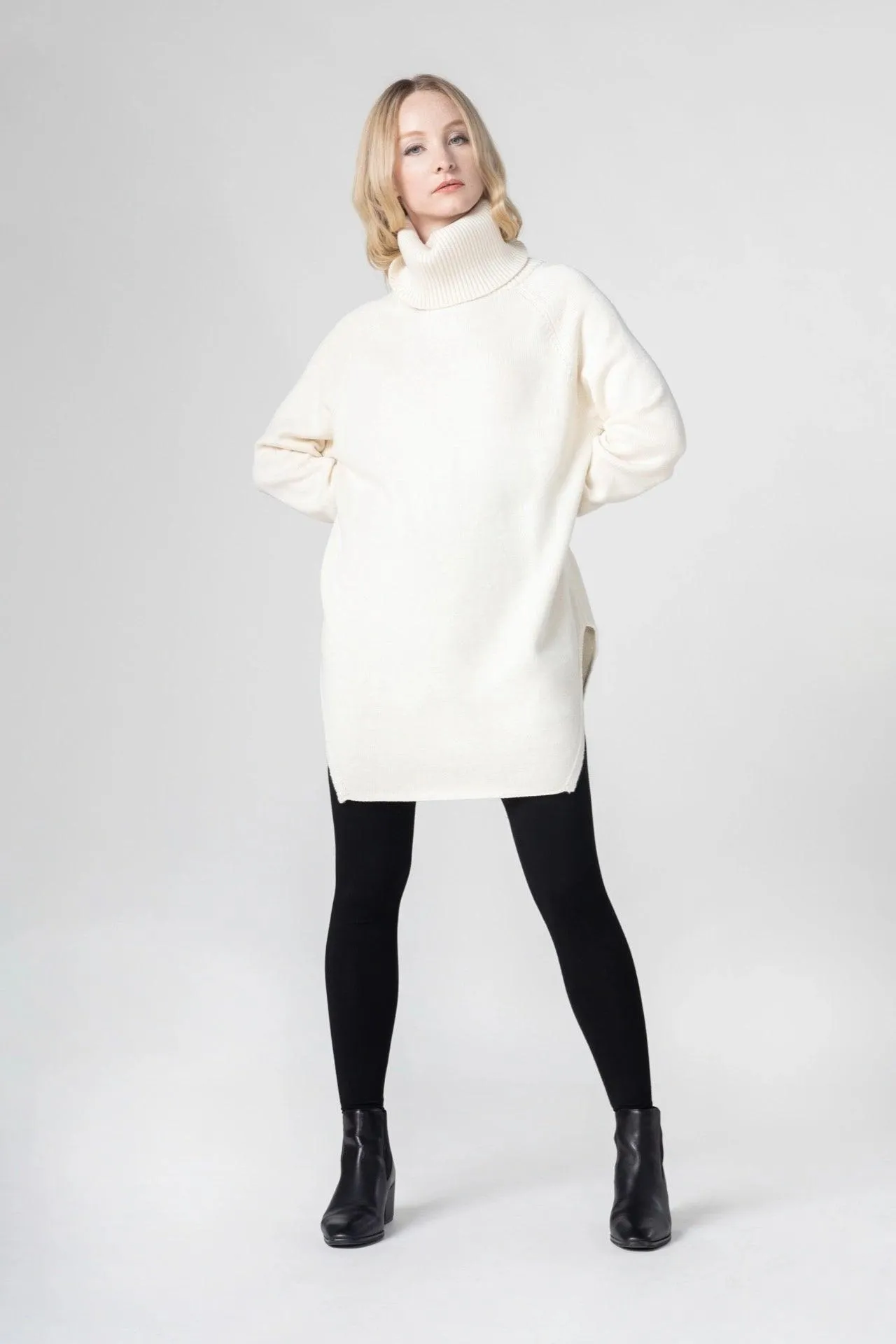 Bamboo Oversized Turtleneck Sweater