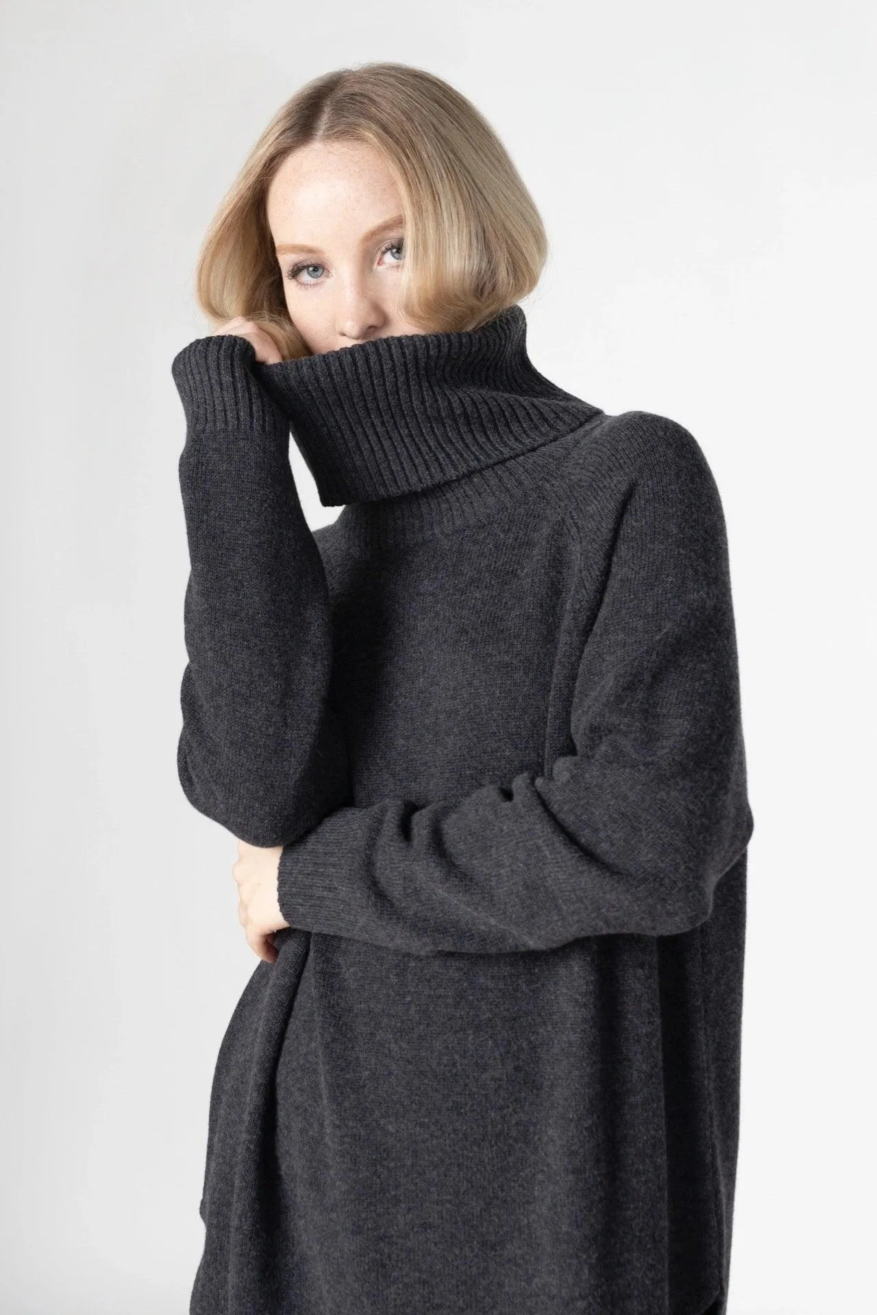 Bamboo Oversized Turtleneck Sweater