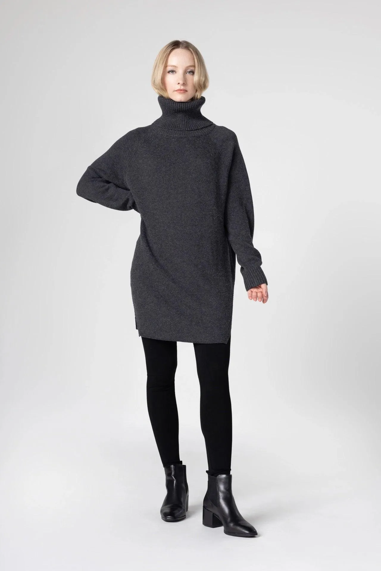 Bamboo Oversized Turtleneck Sweater