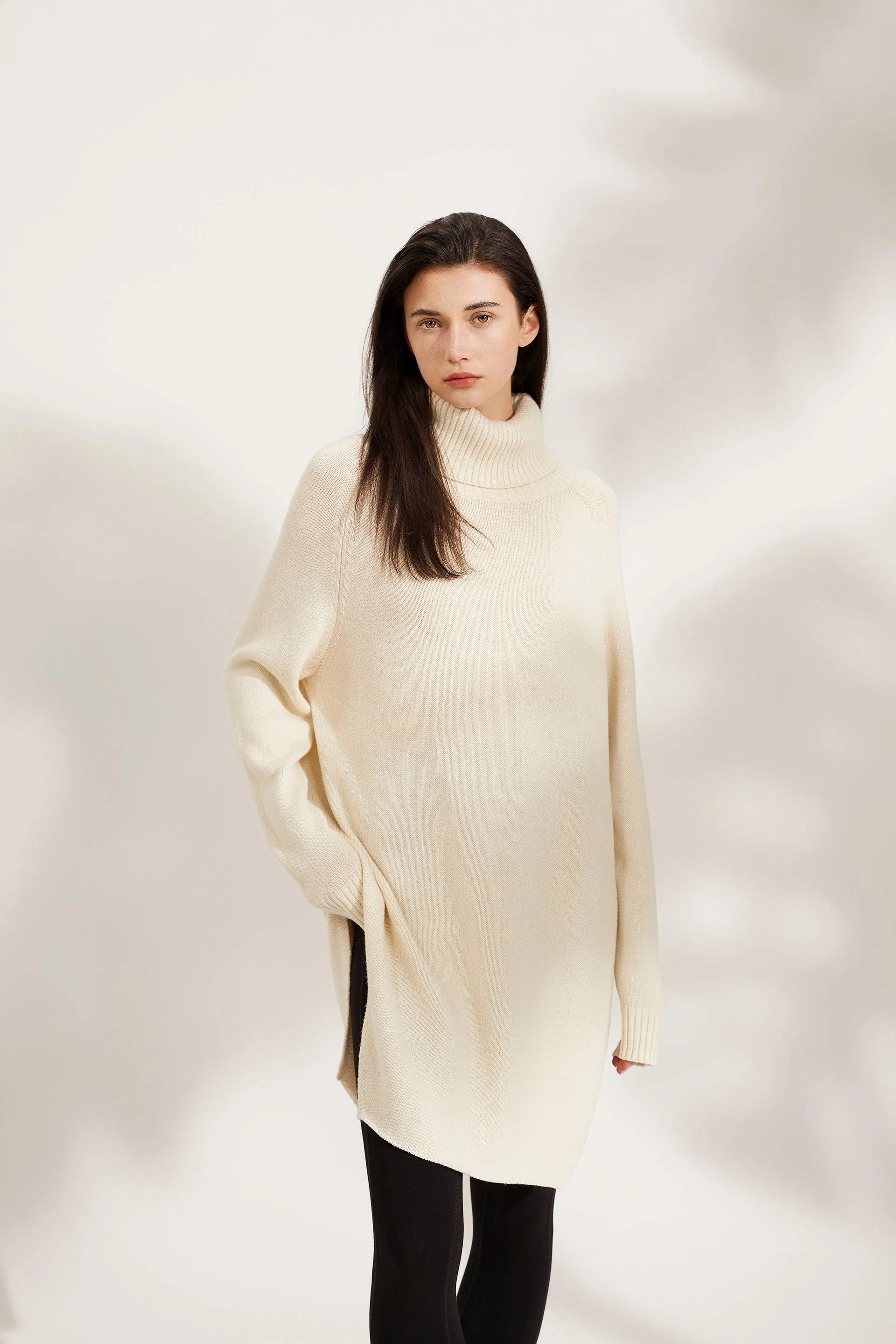 Bamboo Oversized Turtleneck Sweater