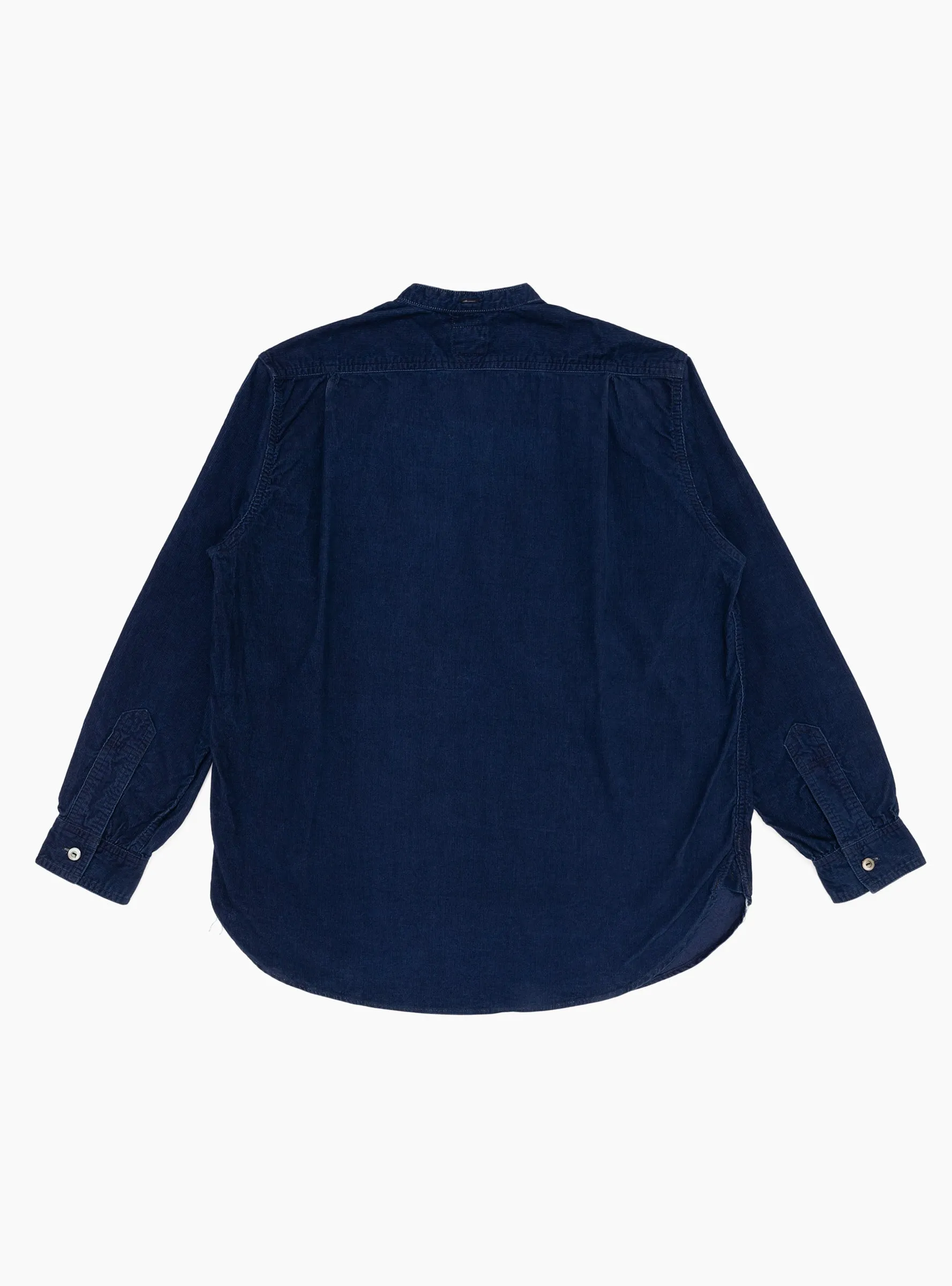 Band Collar Shirt Cotton Corduroy Indigo