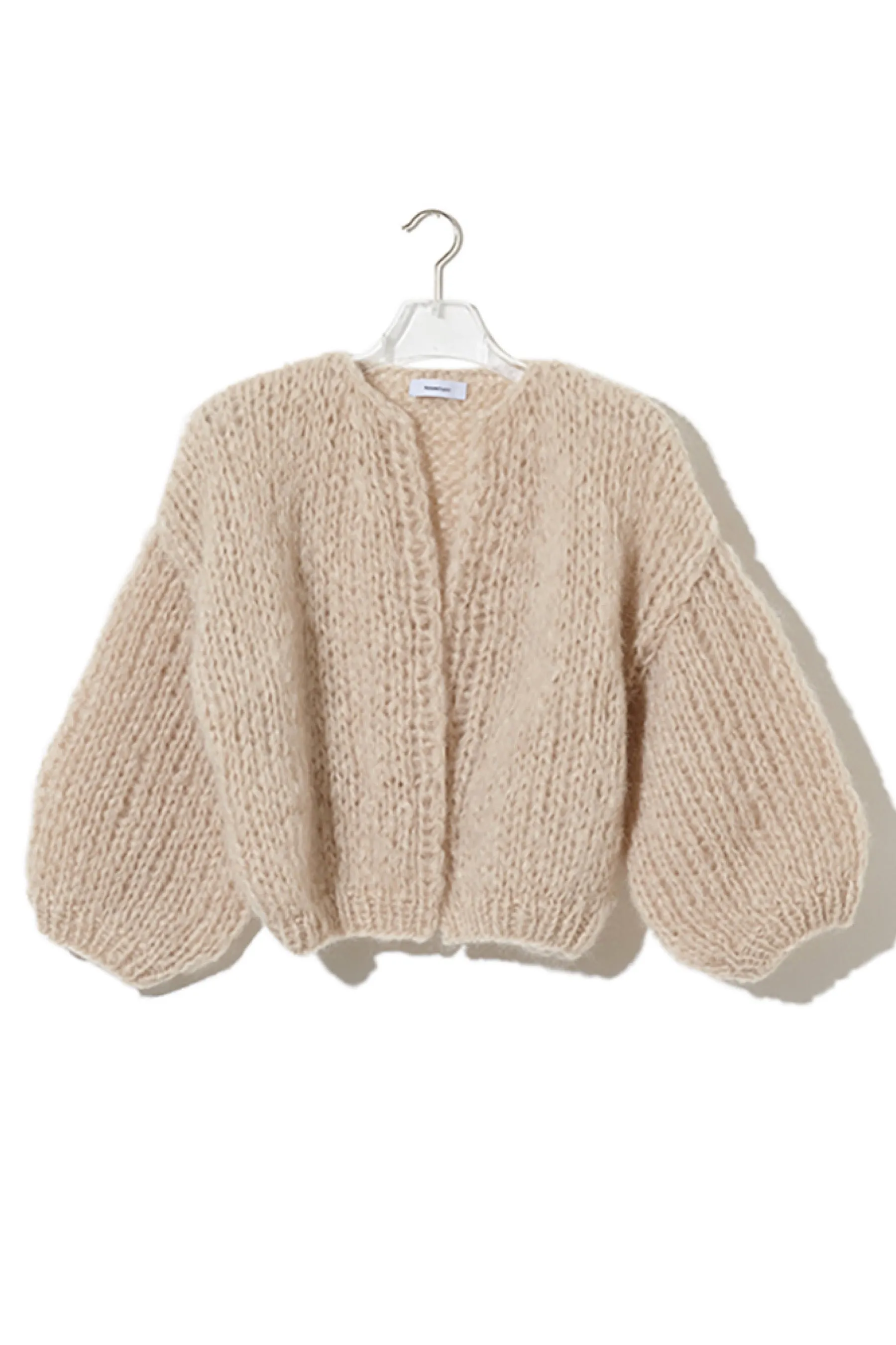 Beige Big Bomber Cardigan