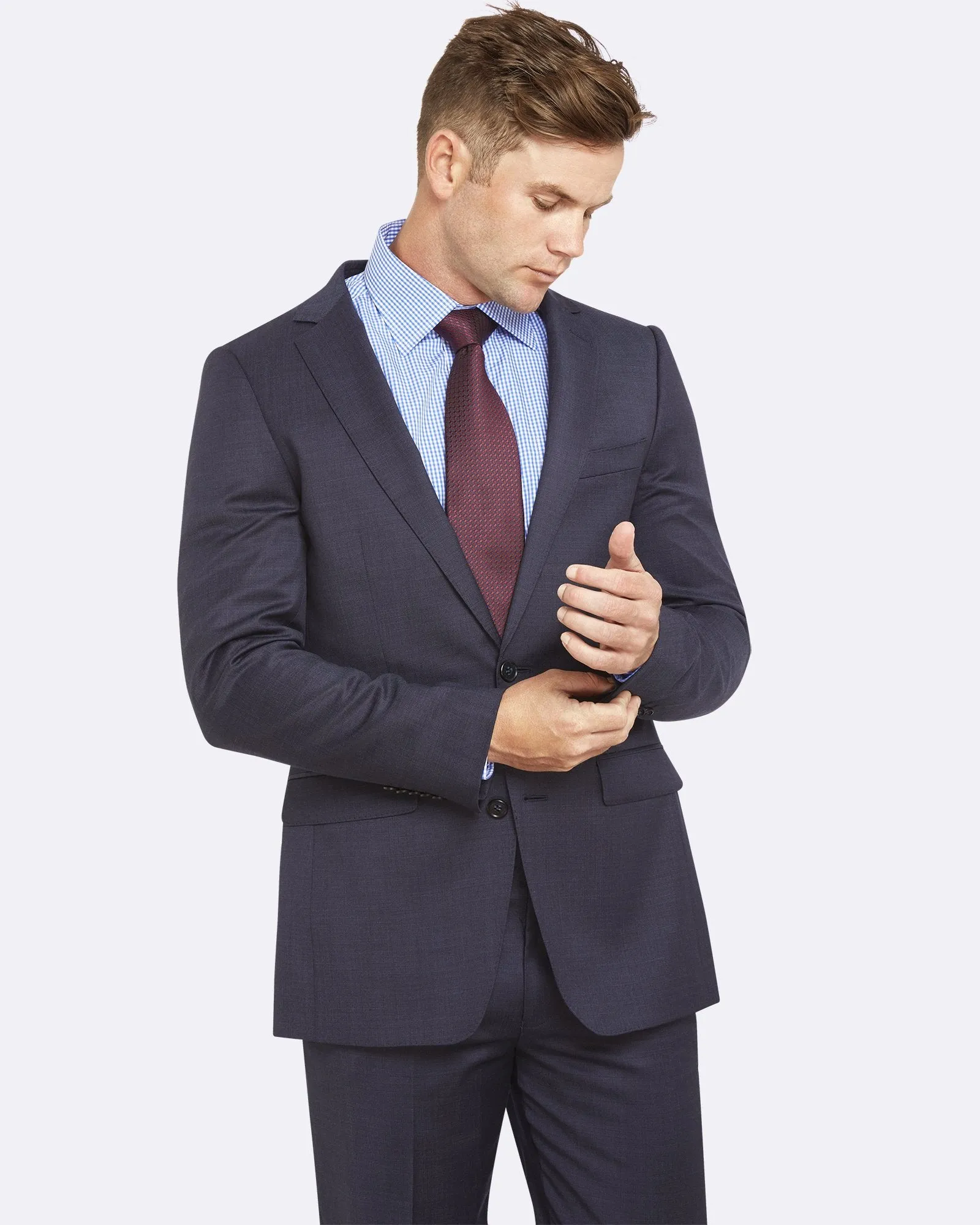 Big Men PGH Pharrel Slim Fit Blue Wool Suit Set