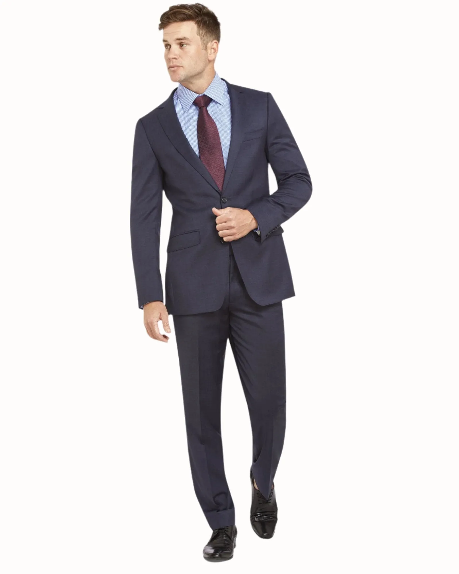 Big Men PGH Pharrel Slim Fit Blue Wool Suit Set