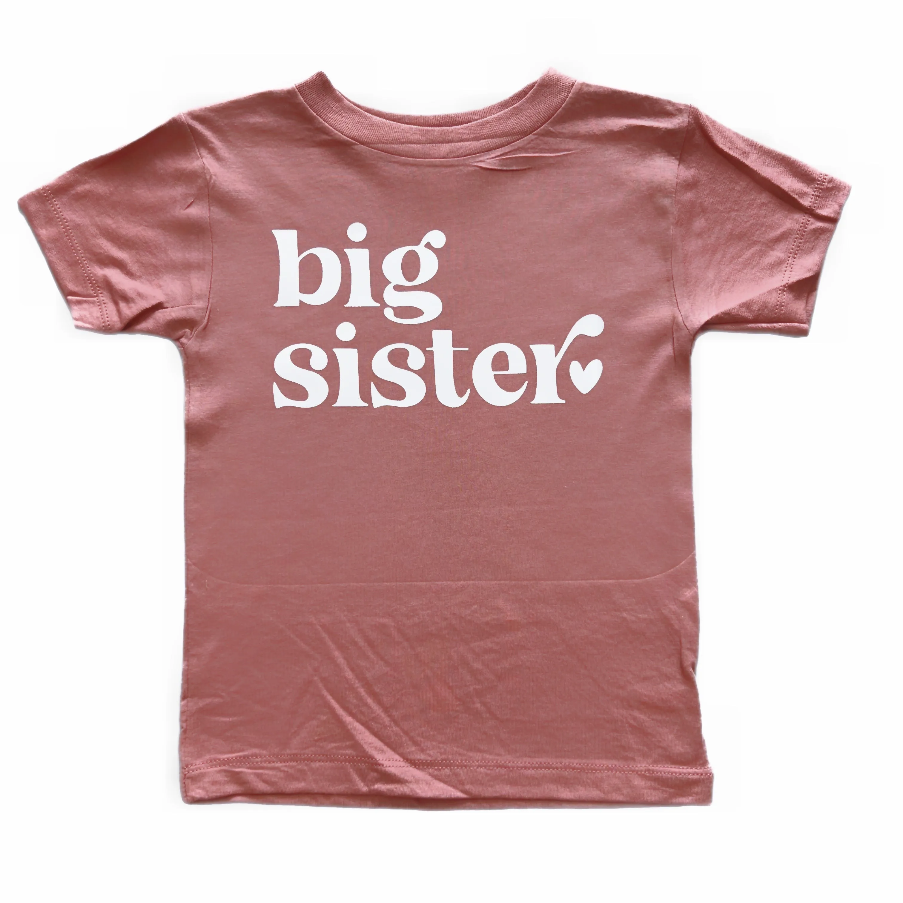 Big Sister with Heart Organic Tee | Heathered Mauve