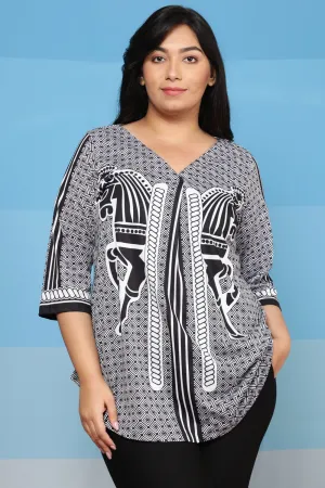 Black Stallion Centre Pleat Top