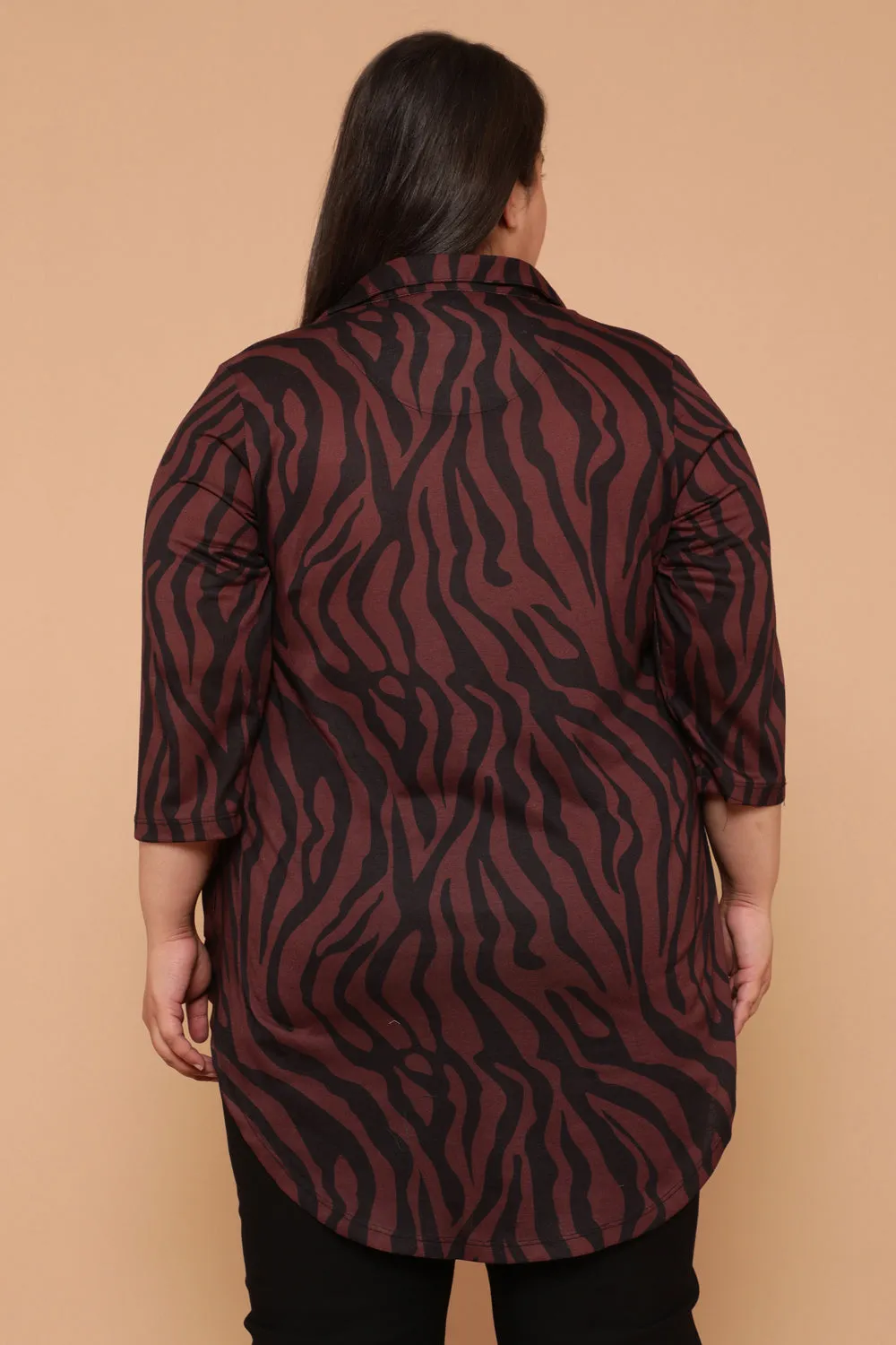 Bronze Tiger Centre Pleat Top