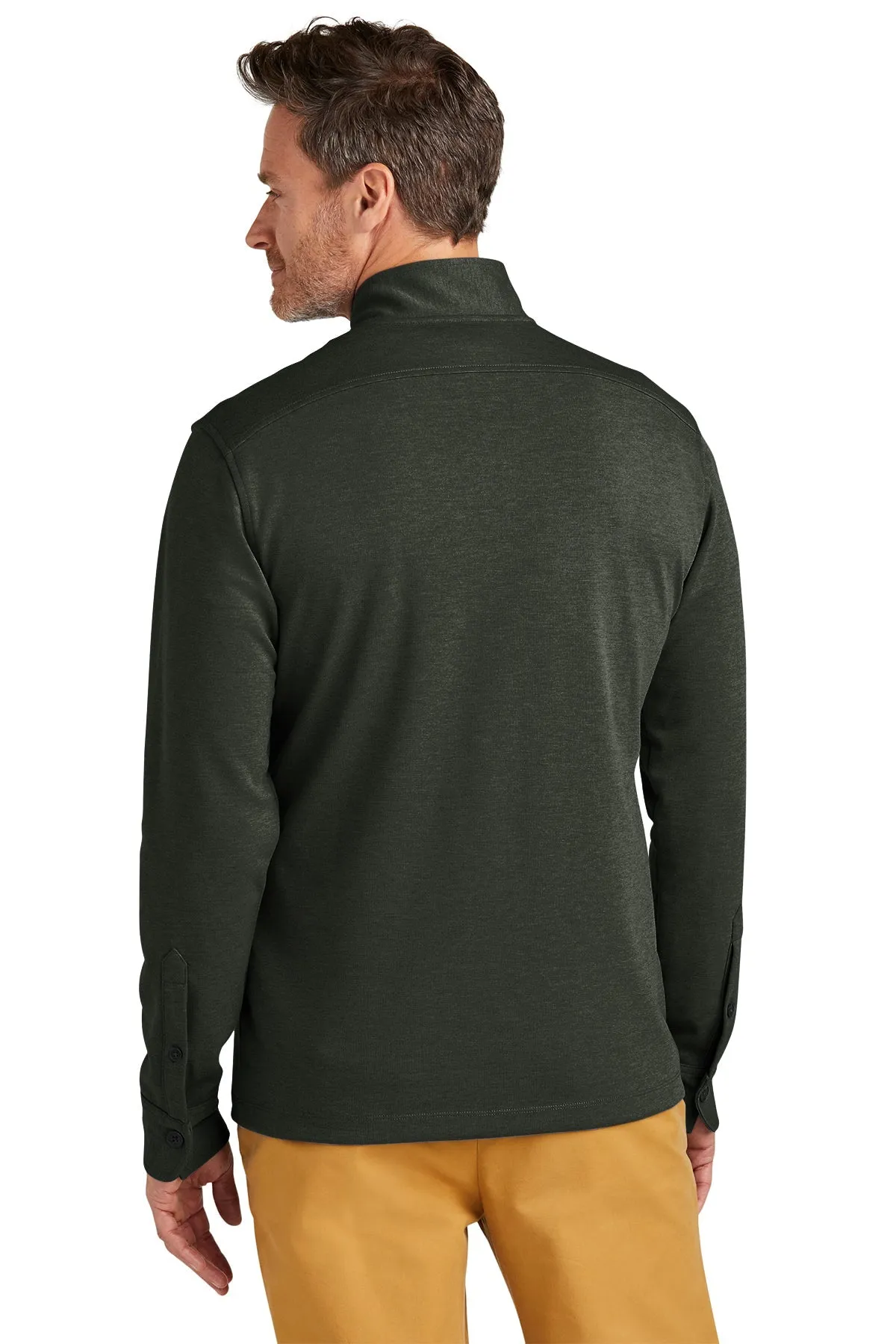 Brooks Brothers Mid-Layer Stretch 1/2-Button, Pine Heather