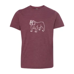 Bulldog Maroon Short Sleeve Tee