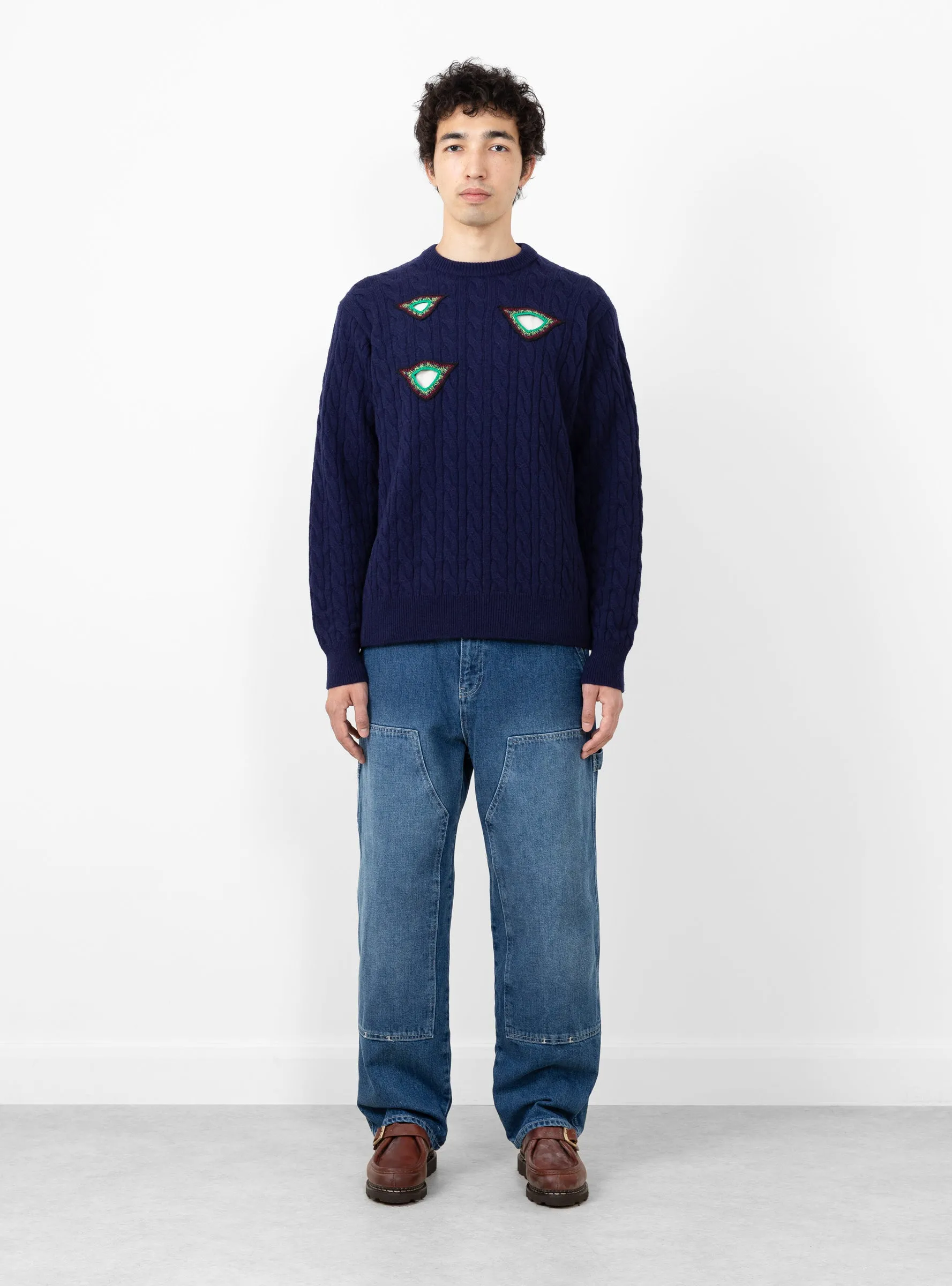 Cable Knit Pullover Navy