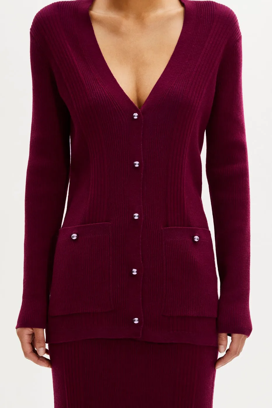 Cardigan - Bordeaux - Femme