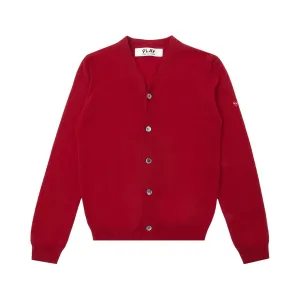 Cardigan Comme des Garçons PLAY Small Heart, red