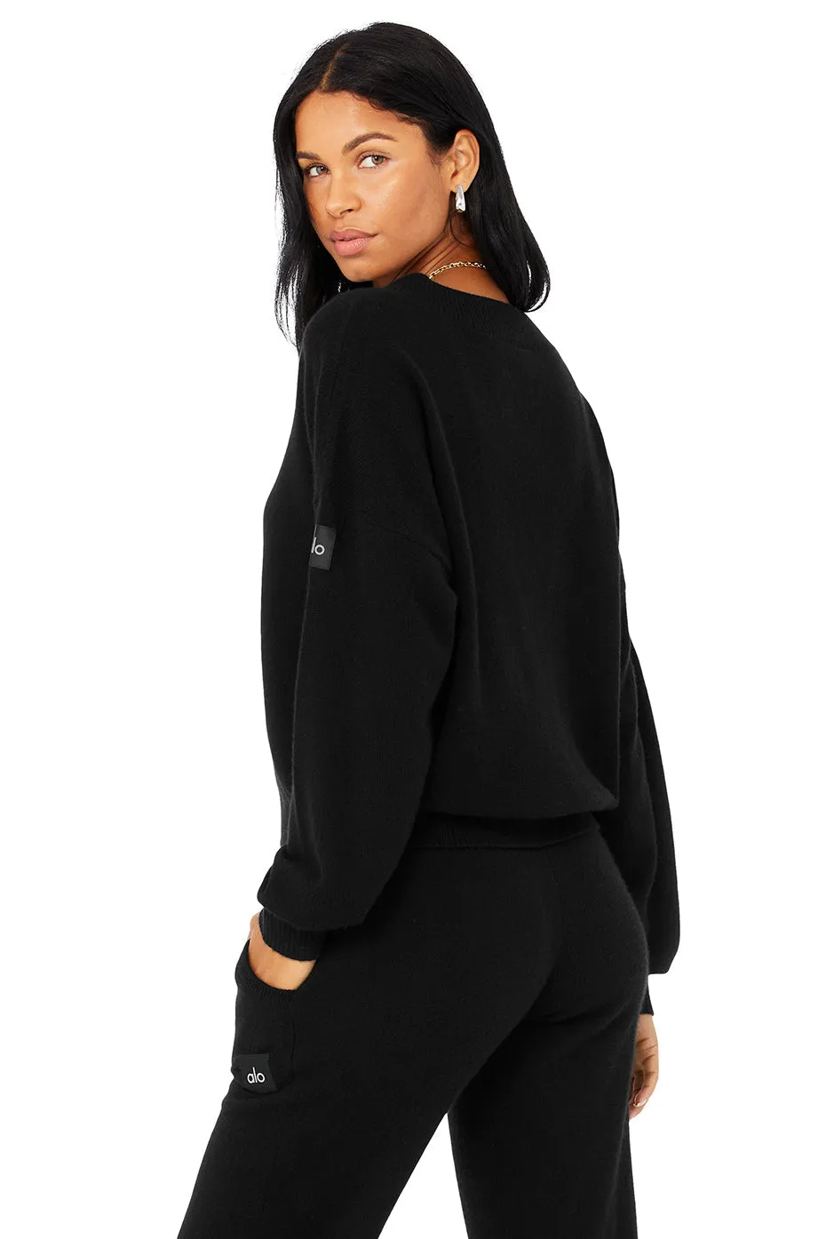 Cashmere Jet Set V-Neck Pullover - Black