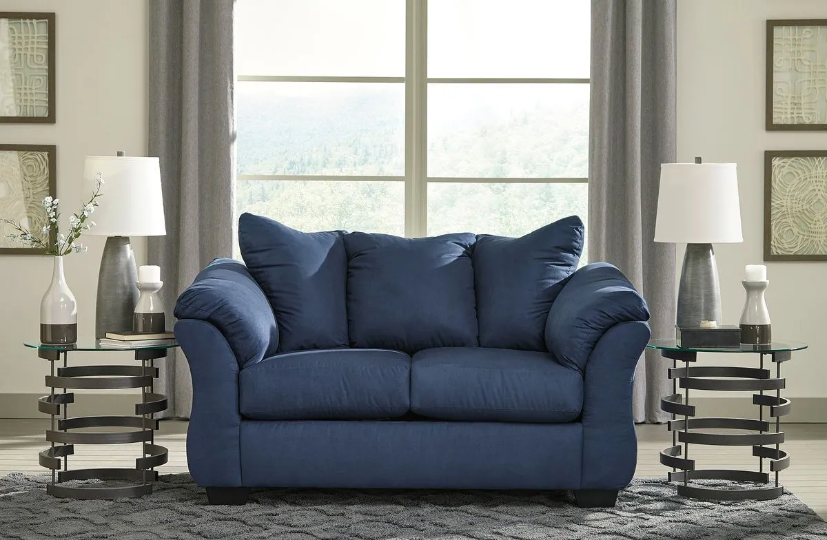 Darcy Blue Sofa and Loveseat