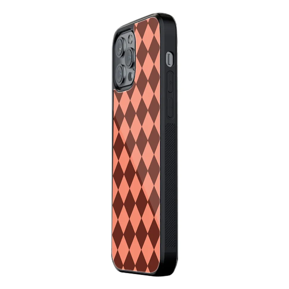 Diamond Check Red Phone Cover | Glass Case