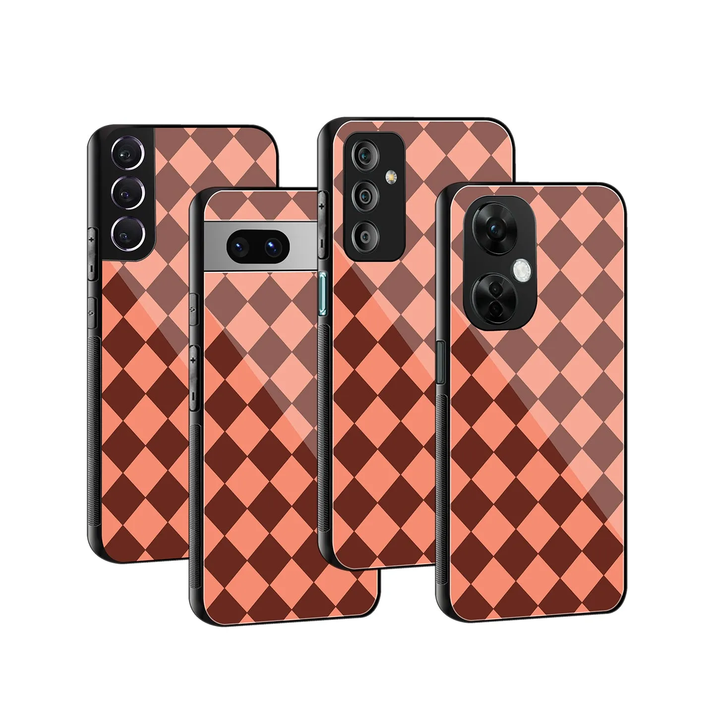 Diamond Check Red Phone Cover | Glass Case