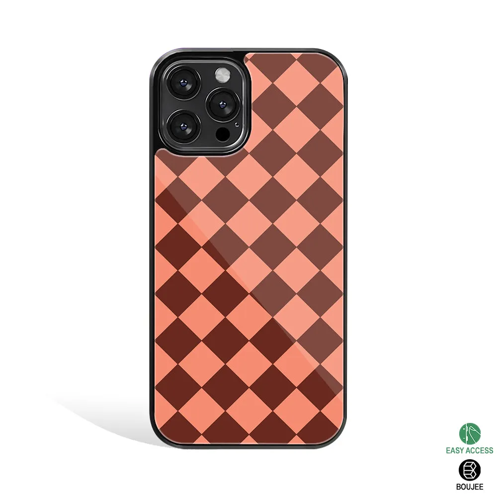 Diamond Check Red Phone Cover | Glass Case