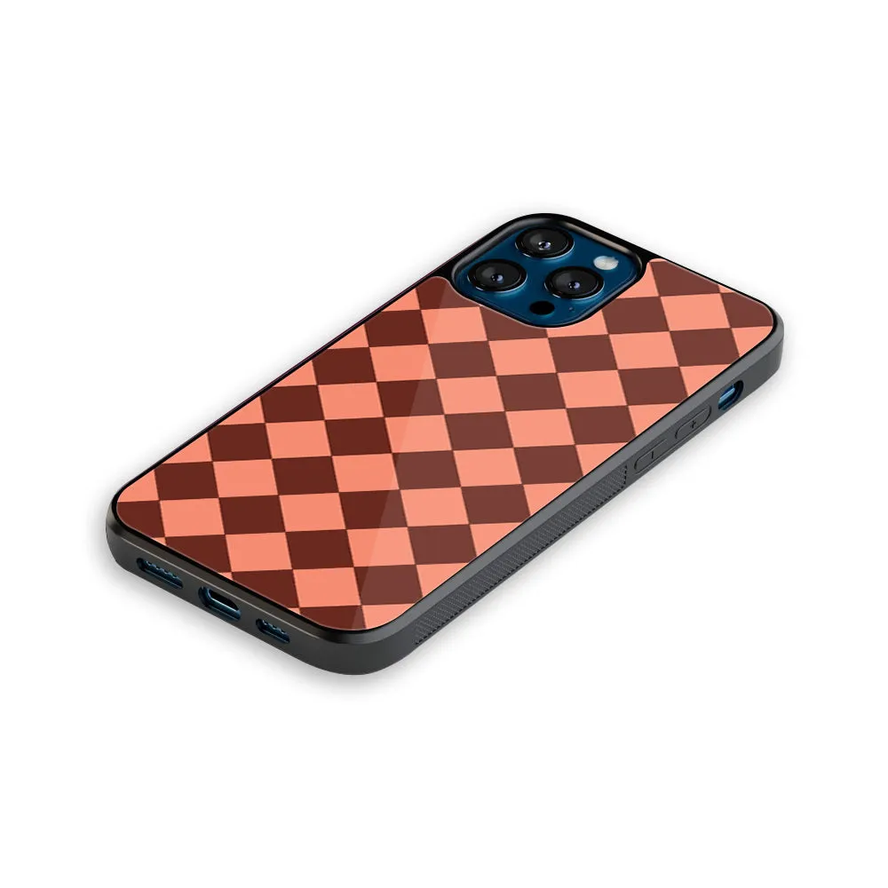 Diamond Check Red Phone Cover | Glass Case