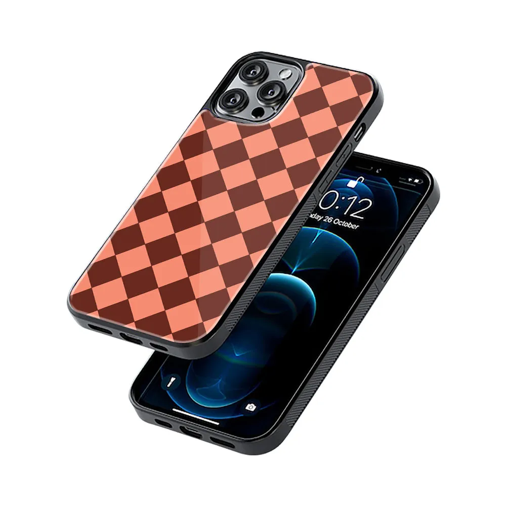 Diamond Check Red Phone Cover | Glass Case