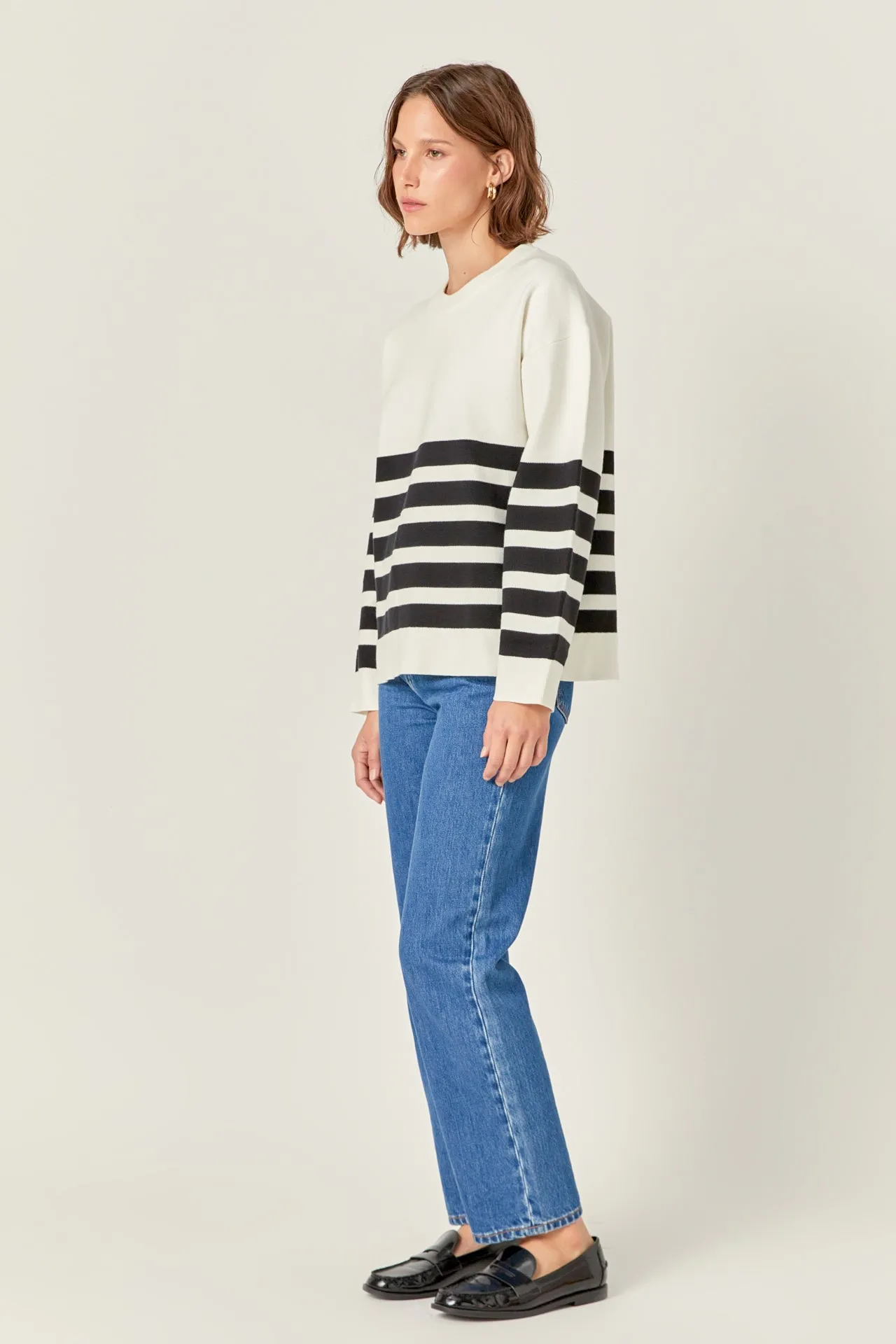 English Factory - Stripe Round Neck Sweater