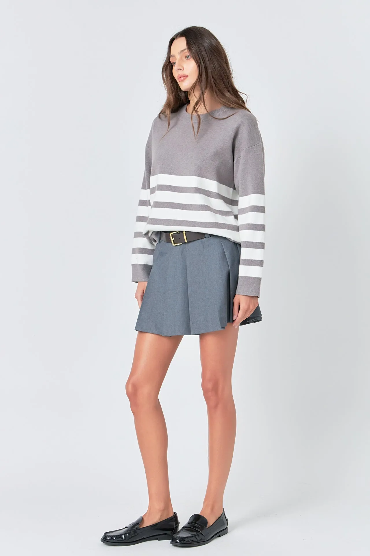 English Factory - Stripe Round Neck Sweater