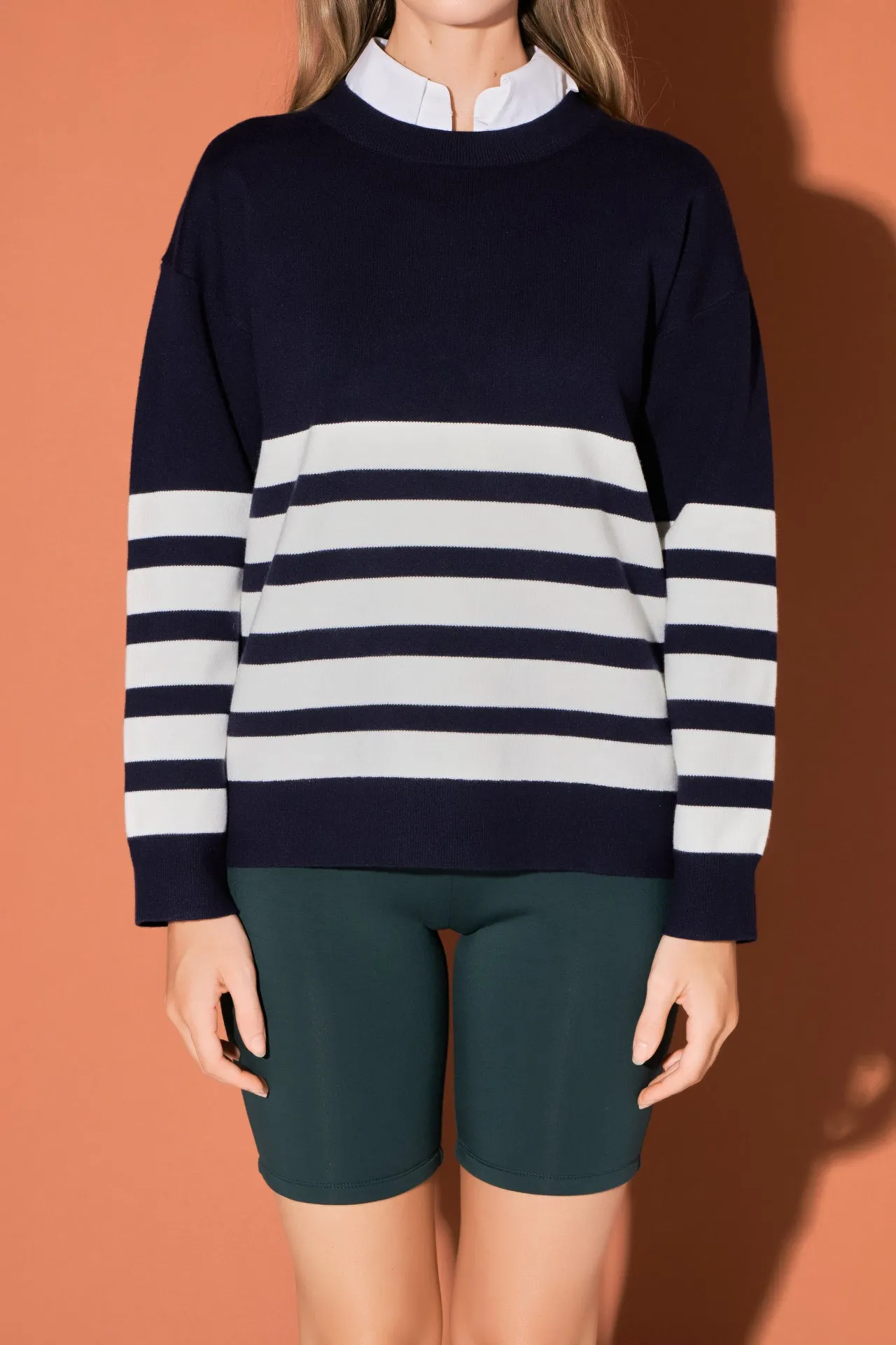 English Factory - Stripe Round Neck Sweater