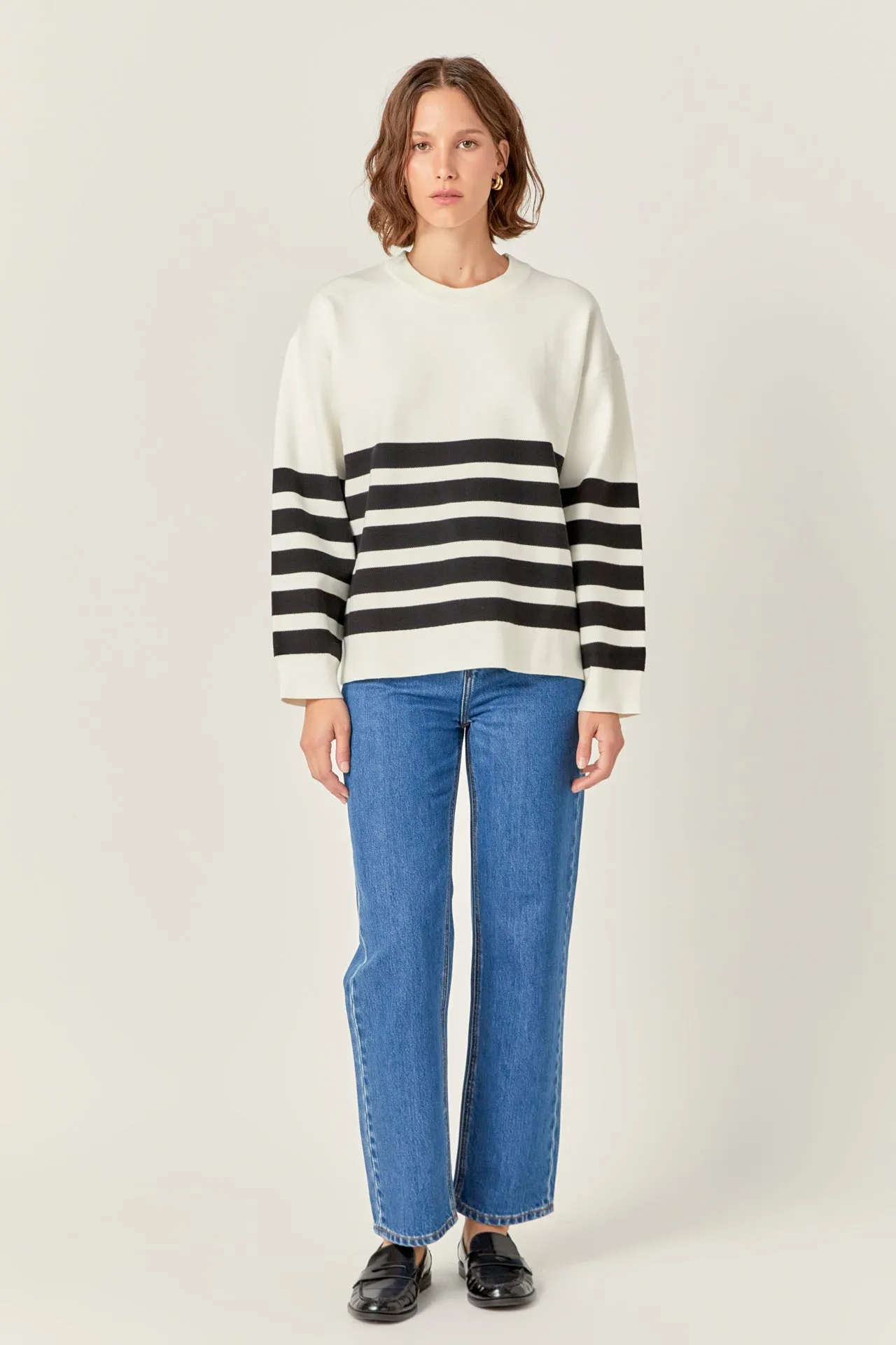 English Factory - Stripe Round Neck Sweater