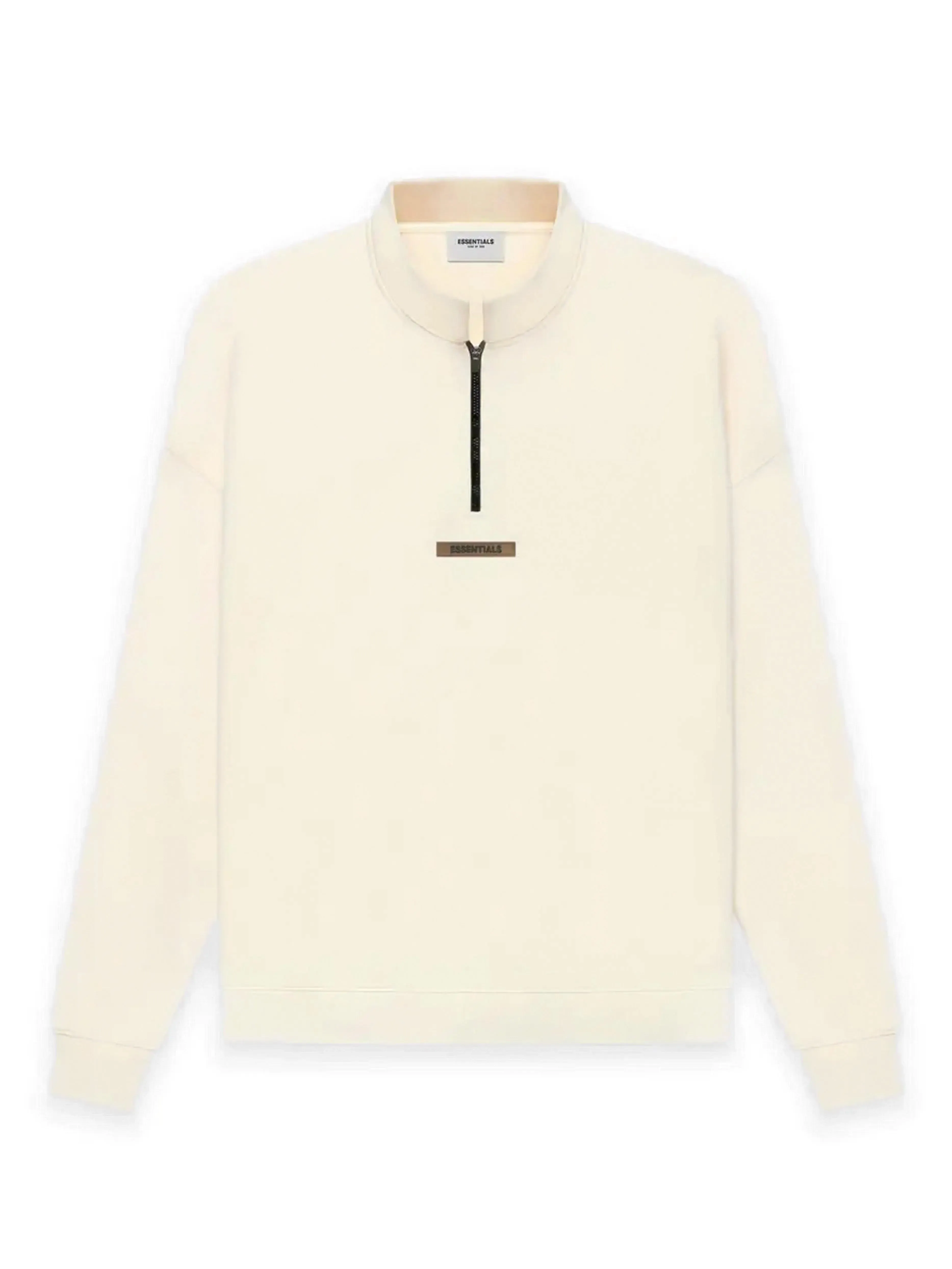 Fear Of God Essentials Back Logo Pullover Mockneck Half Zip  Cream/Buttercream [SS21]