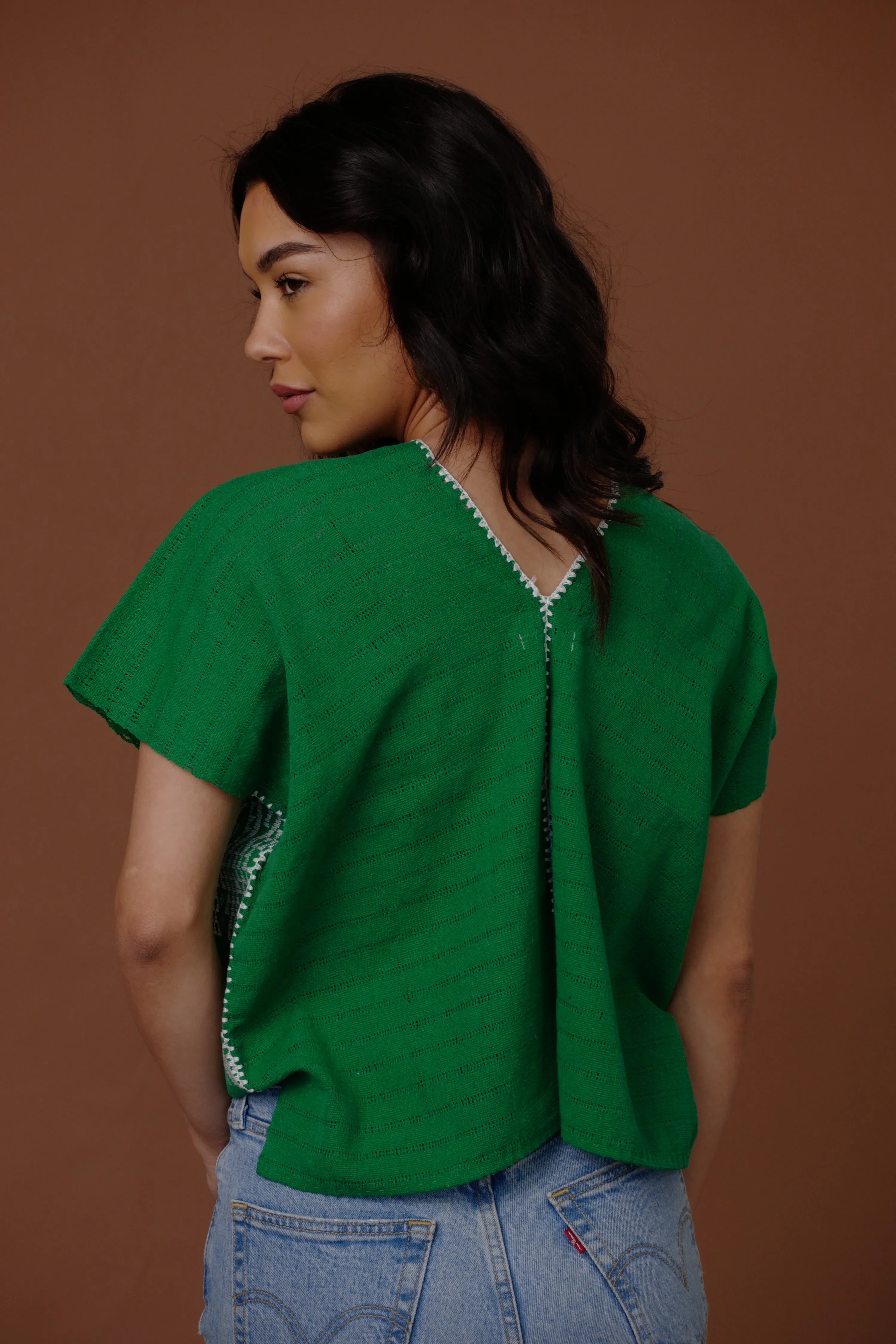 FRANCISCA V-NECK // GREEN   WHITE