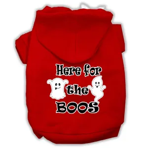 Here For The Boos Screenprint Dog Hoodie Red Xl (16)