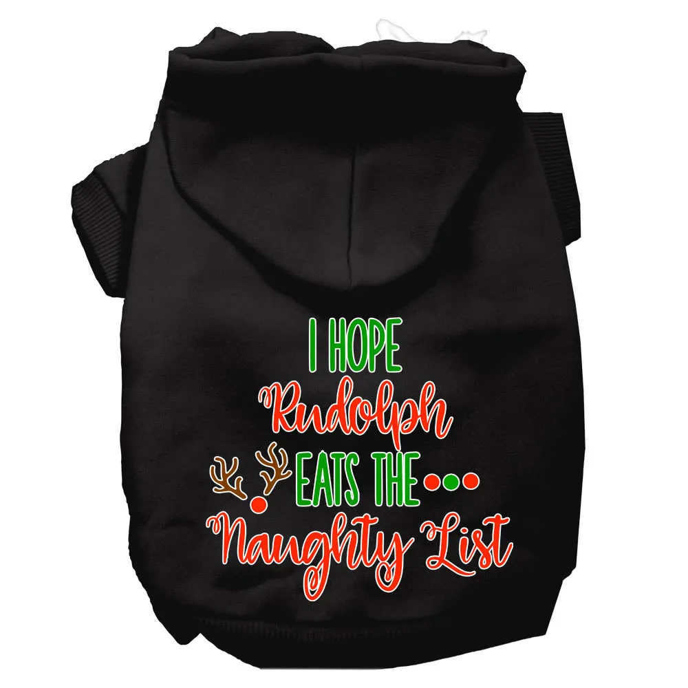 Hope Rudolph Eats Naughty List Screen Print Dog Hoodie Black Xxl