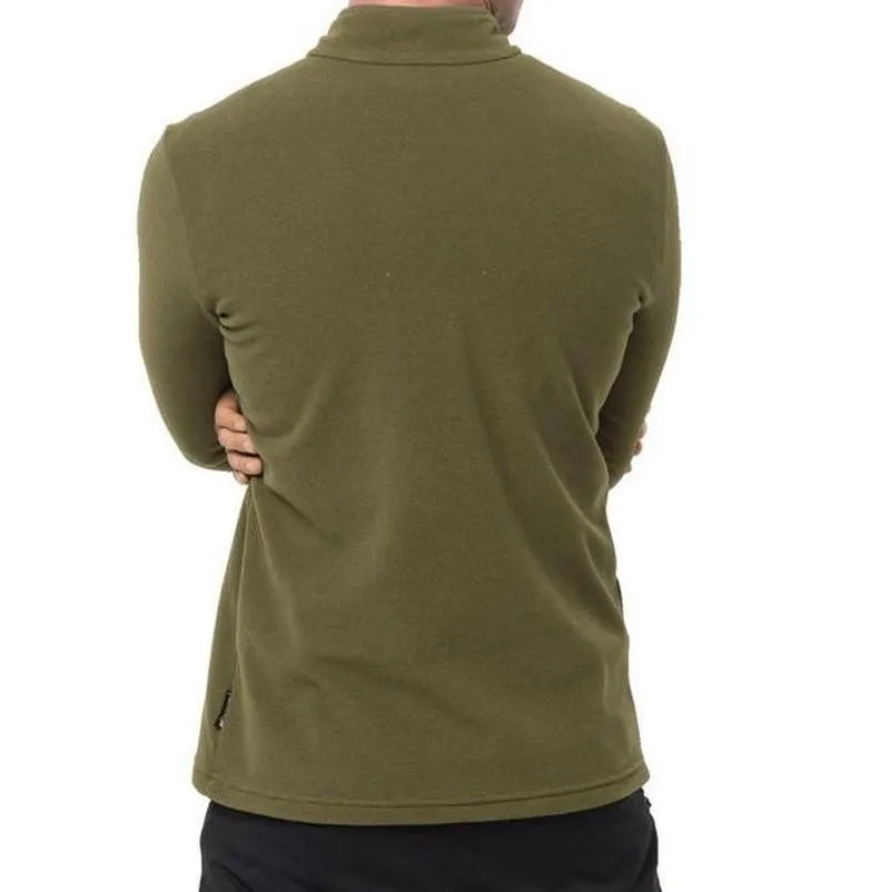 Jack Wolfskin Arco Men's 1/4 Zip Fleece - Light Moss Stripes