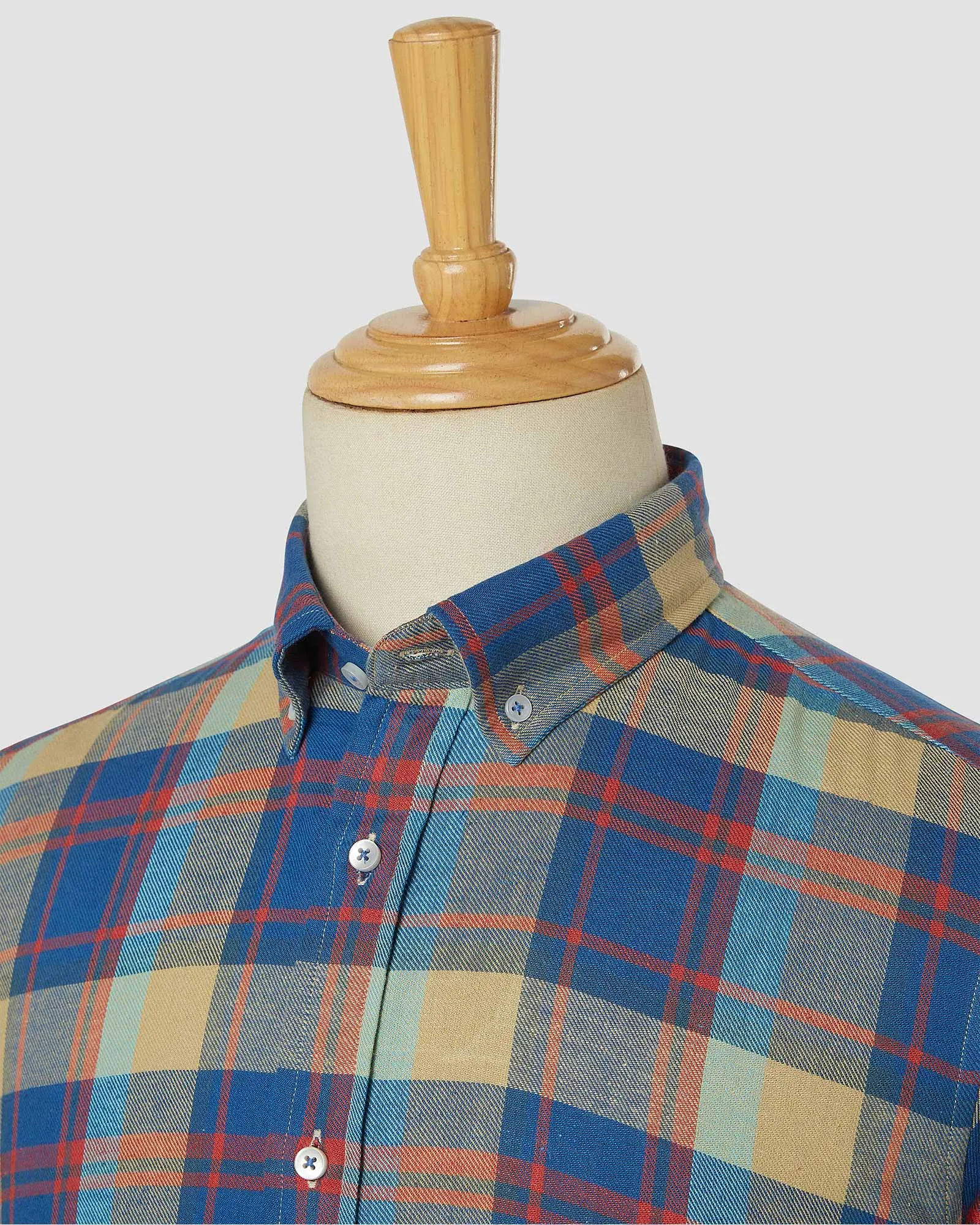 Japanese Playful Blue Checked Shirt