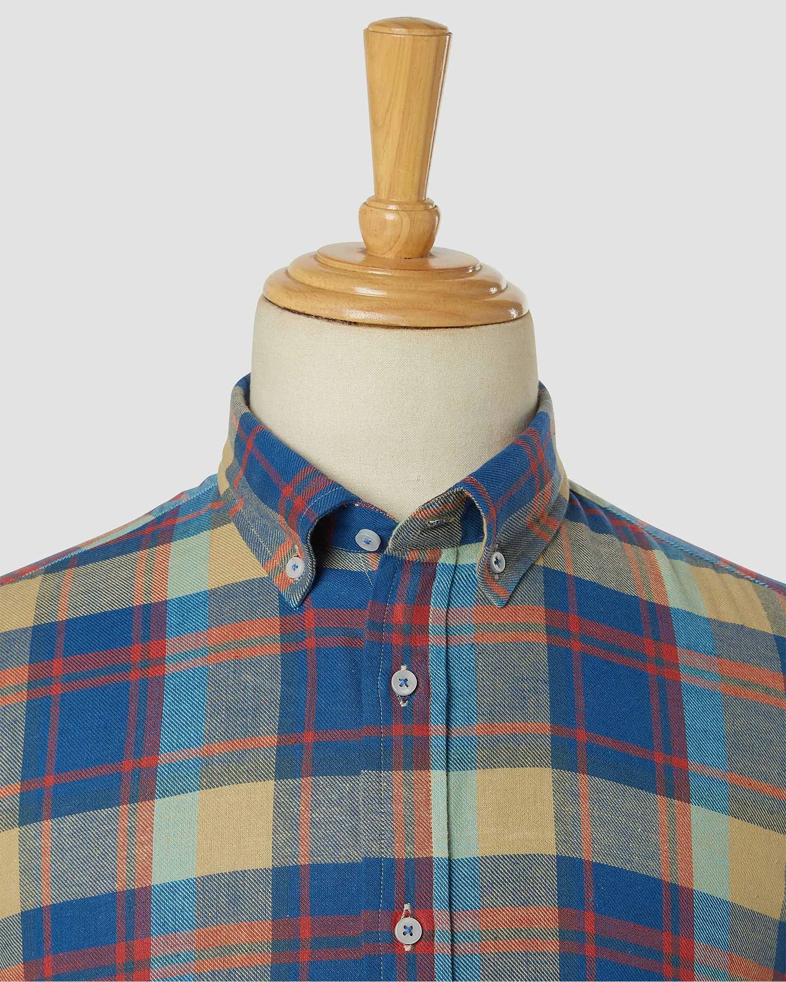 Japanese Playful Blue Checked Shirt