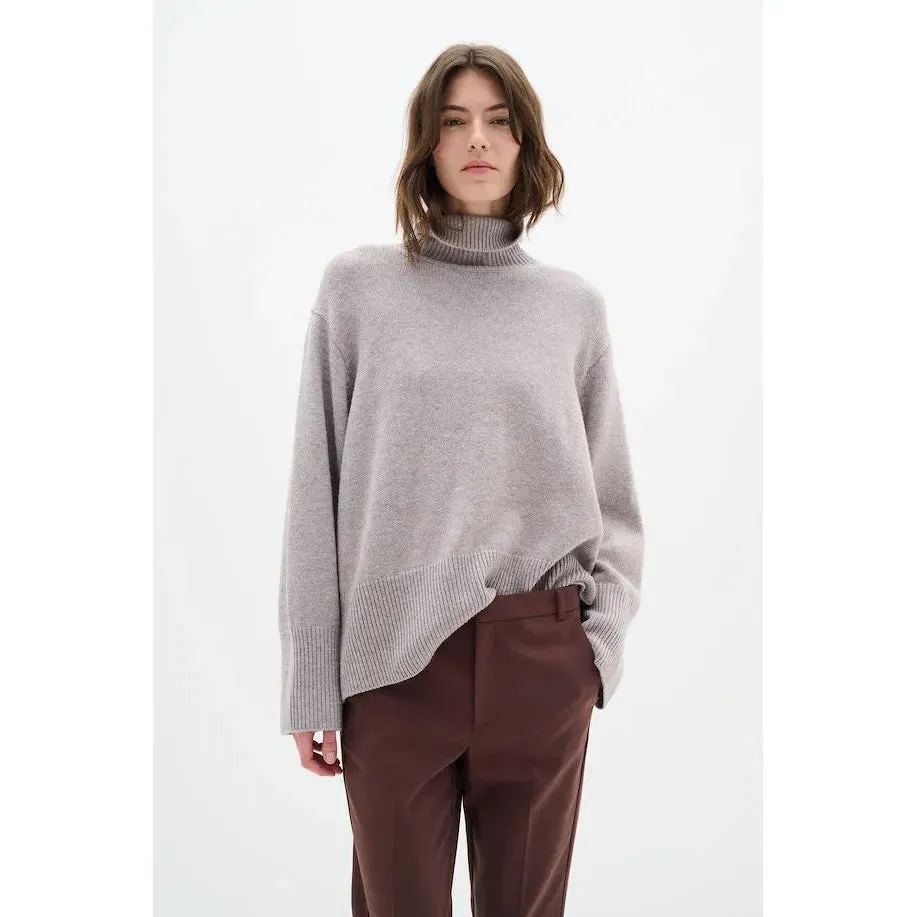 KaxyIW Turtleneck Pullover Oatmeal