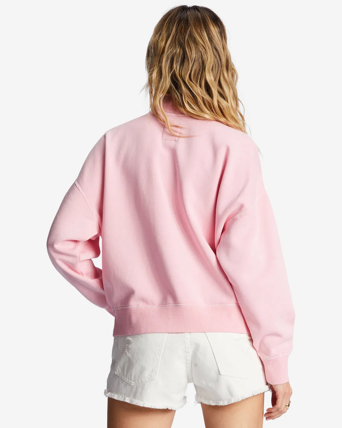 Lazy Mornings Half-Zip Pullover Sweatshirt - Soft Pink