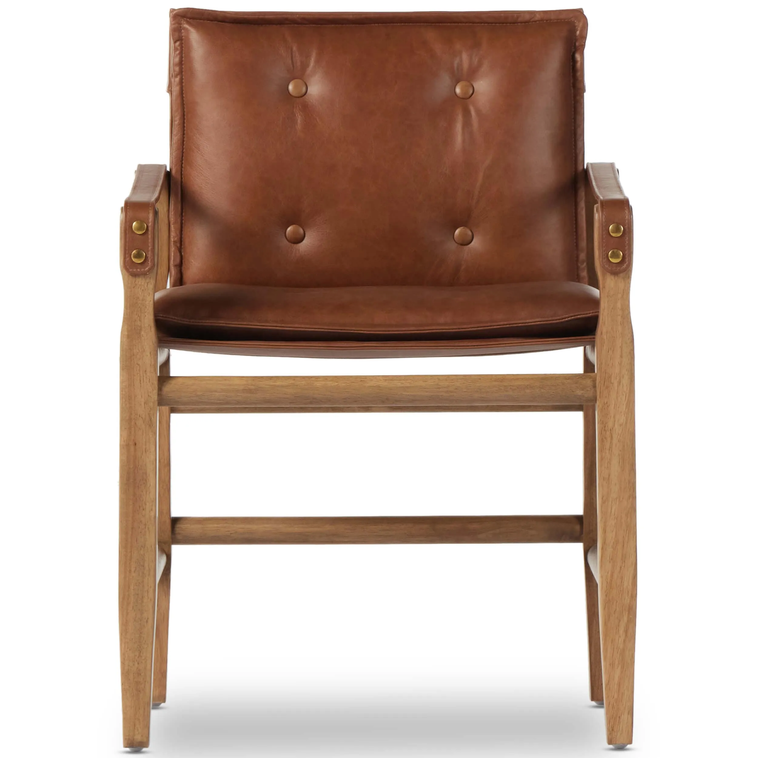 Lenz Leather Dining Arm Chair, Sonoma Chestnut