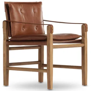 Lenz Leather Dining Arm Chair, Sonoma Chestnut