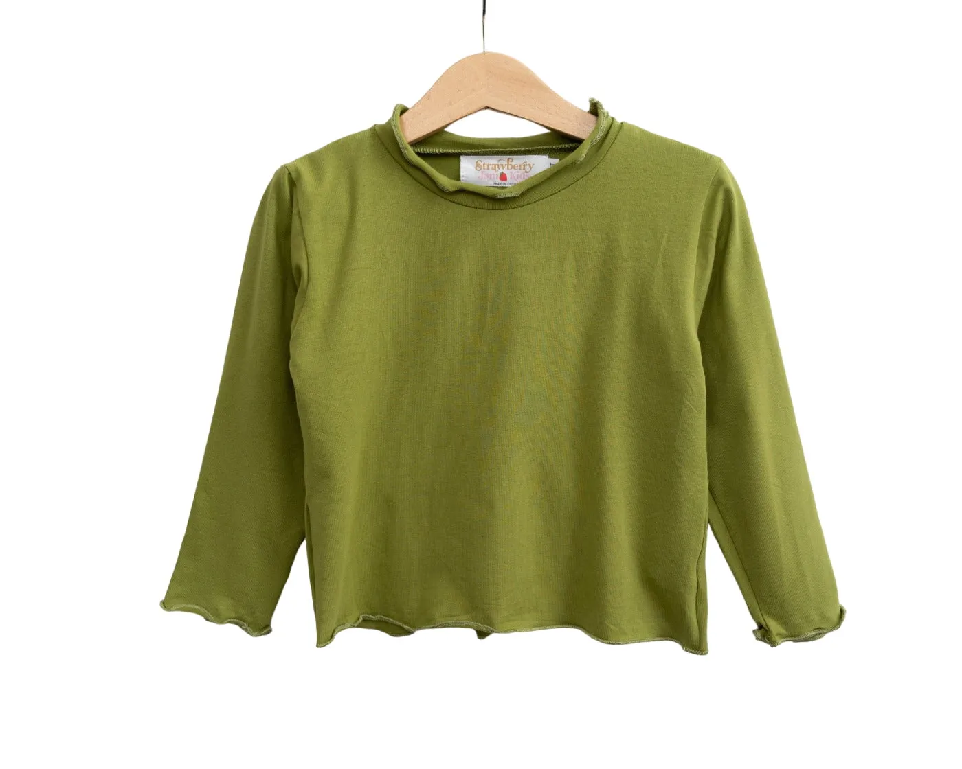 Lettuce Hem Girls Long Sleeve Solid Shirt 4 Colors