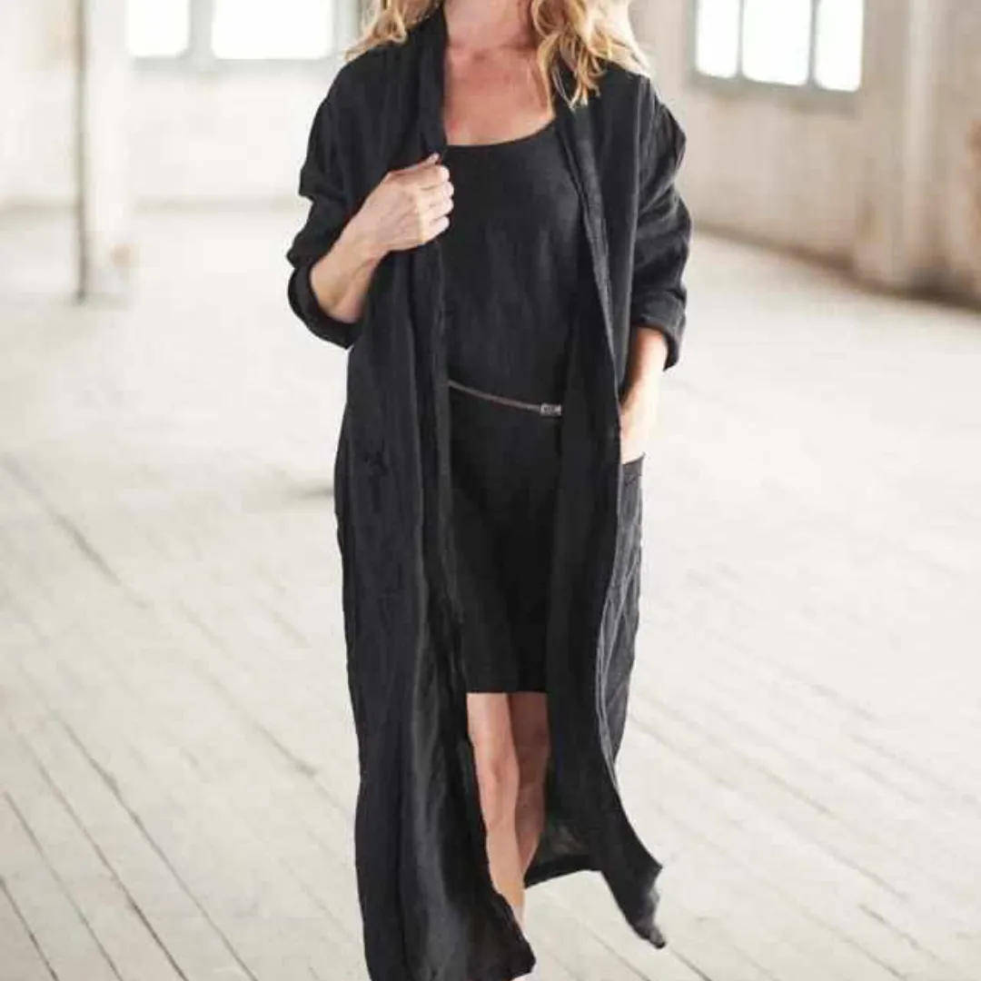 LINEN KIMONO | BLACK