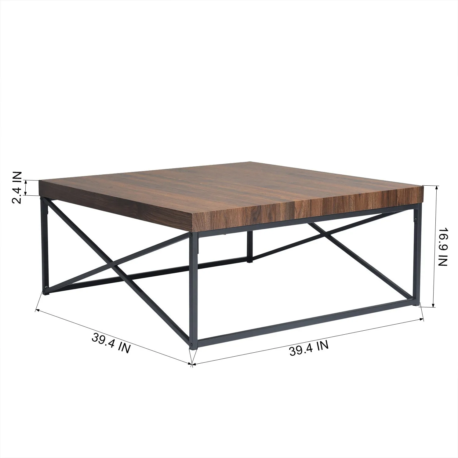 Living Room Classic Design Wood painting Metal Leg Coffee Table