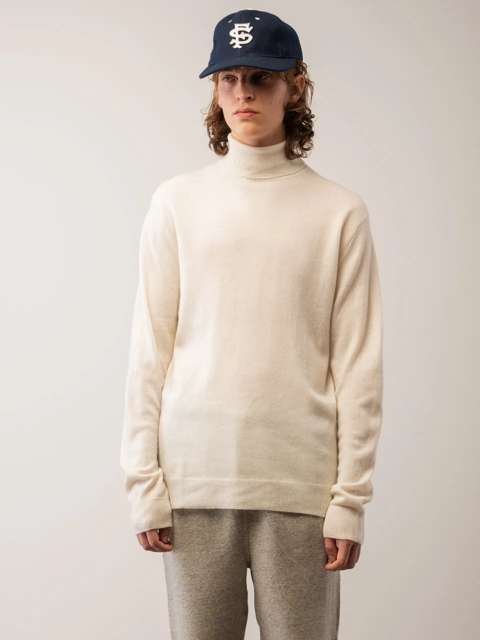 Men Turtleneck Sweater_Vintage White